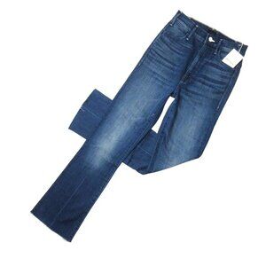 NWT Mother Hustler Ankle Fray in Squeeze It High Rise Boot Crop Jeans 25